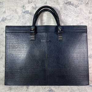 Jean Paul Gaultier 90s Vintage Black Leather Structured Portfolio